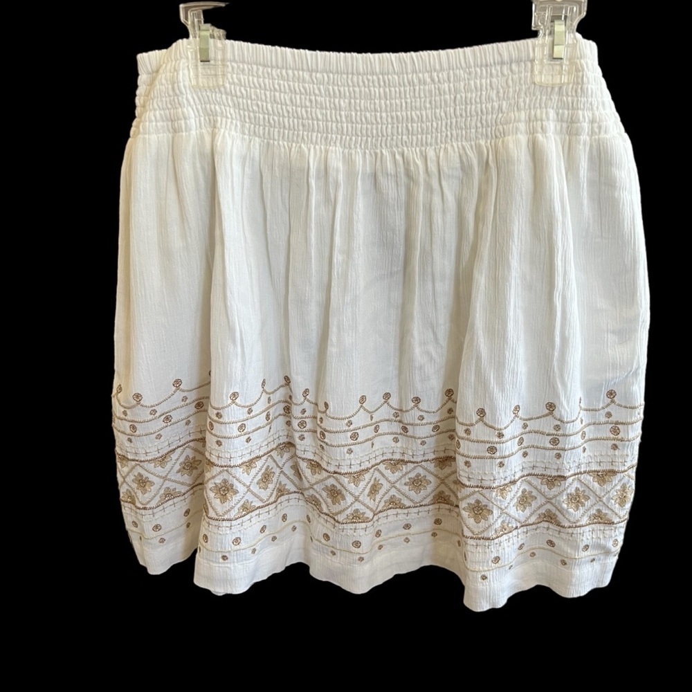 J Jill Embroidered Skirt with Pockets, Elastic Waist size Small Petite- NWT